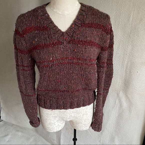 Vintage 70s M/L Handknitted Boho Hipster Sweater - Picture 1 of 8
